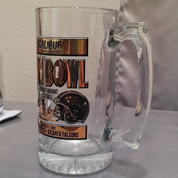 𝅺1992 Monday Knight Football Dallas Cowboys vs Atlanta Falcons Beer Mug - Picture 3 of 5